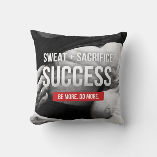 Motivational Fitness Gym Throw Pillow