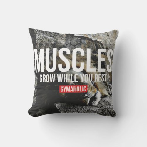 Motivational Fitness Gym Throw Pillow