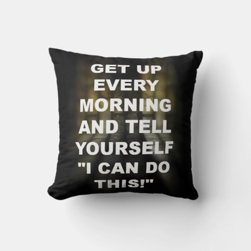 Motivational Fitness Gym Throw Pillow