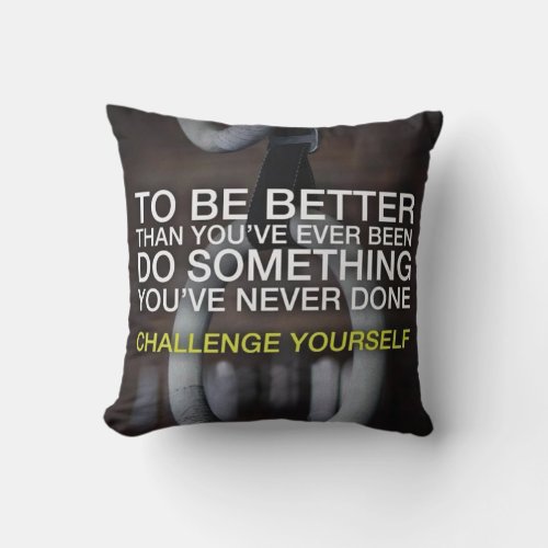 Motivational Fitness Gym Throw Pillow