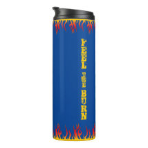 Motivational Flames Golden Yellow Script DEEP BLUE