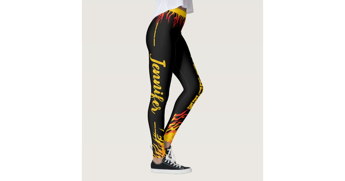 Stylish Black Leggings with Motivational Lettering