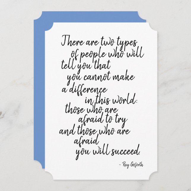 Motivational Flat Greeting Card Quote (Front/Back)