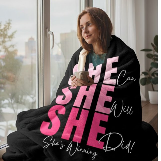 Motivational Fleece Blanket for Women (Creator Uploaded)