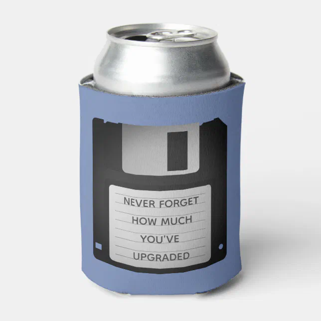 Motivational Floppy Disk Upgrade Quote Can Cooler Zazzle