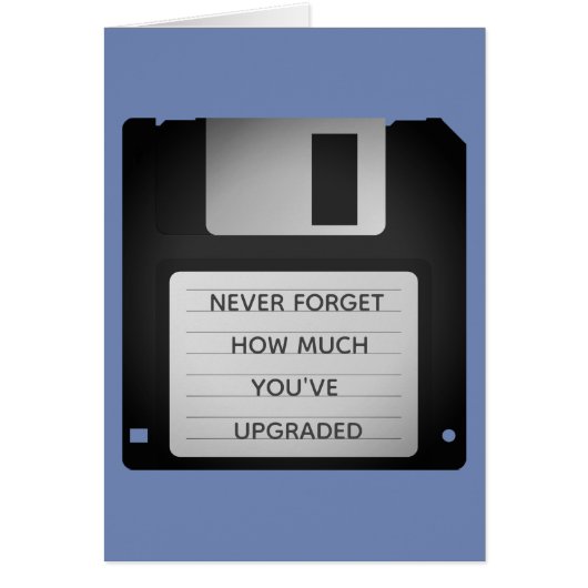 Motivational Floppy Disk Upgrade Quote Cards (Front)
