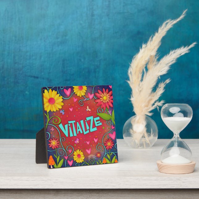 Motivational Floral Trendy Vitalize Inspirivity Plaque (Insitu)