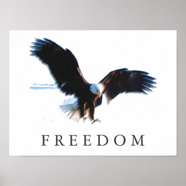 Motivational Freedom Eagle Landing Poster (Front)