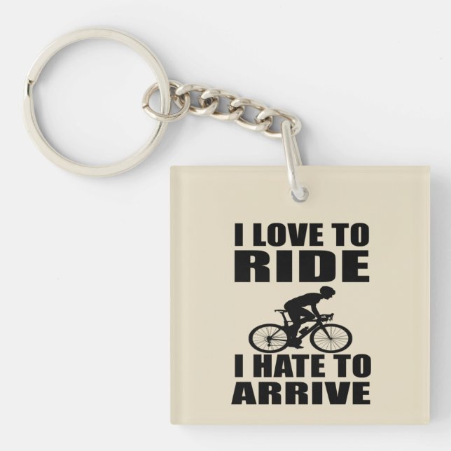 Motivational funny cycling quotes keychain (Front)
