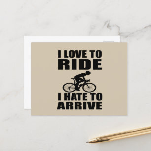Motivational funny cycling quotes postcard