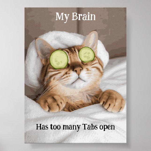 Motivational Funny Inspirational Cat Poster (Front)