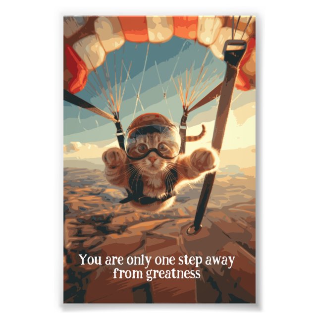 Motivational Funny Inspirational Cat Poster (Front)