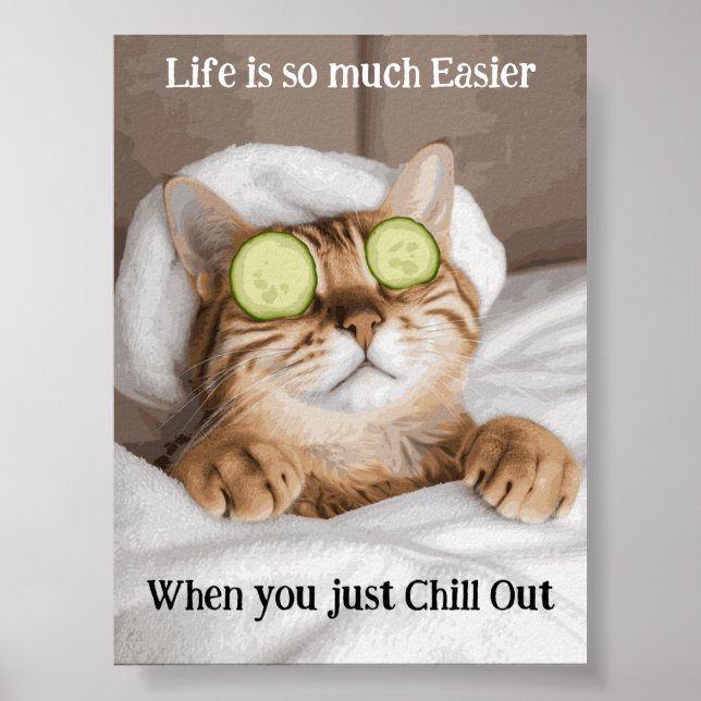 Motivational Funny Inspirational Cat Poster (Front)