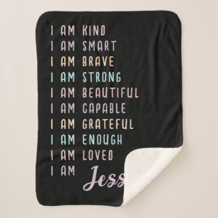 Motivational Gift for Teenage Girl Black Custom Sherpa Blanket