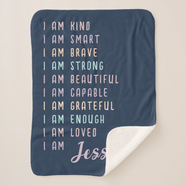 Motivational Gift for Teenage Girl Personalized Sherpa Blanket (Front)