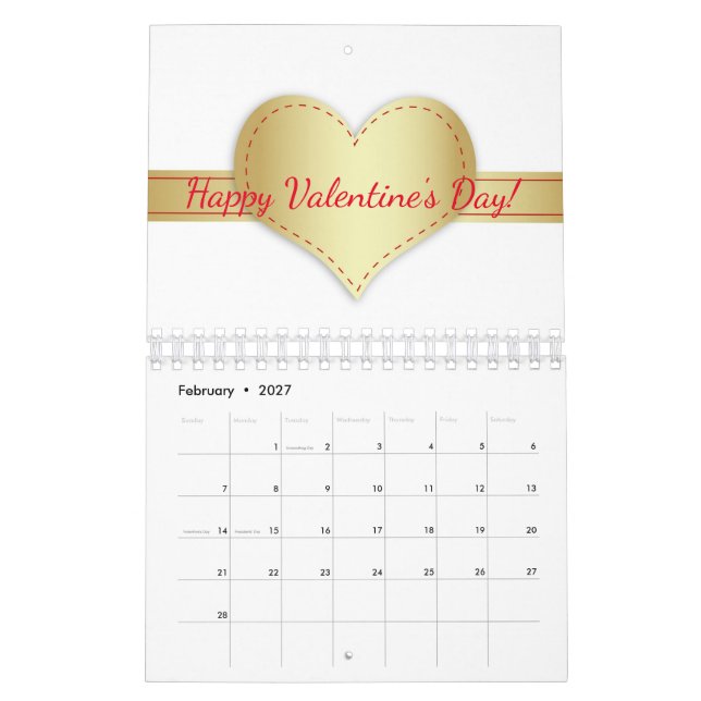 Motivational Glitter Typography Beautiful 12-month Calendar (Feb 2027)