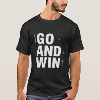 Motivational "GO AND WIN" Sporty Typography T-Shirt