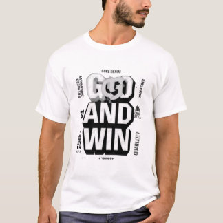 Motivational "GO AND WIN" Sporty Typography T-Shirt
