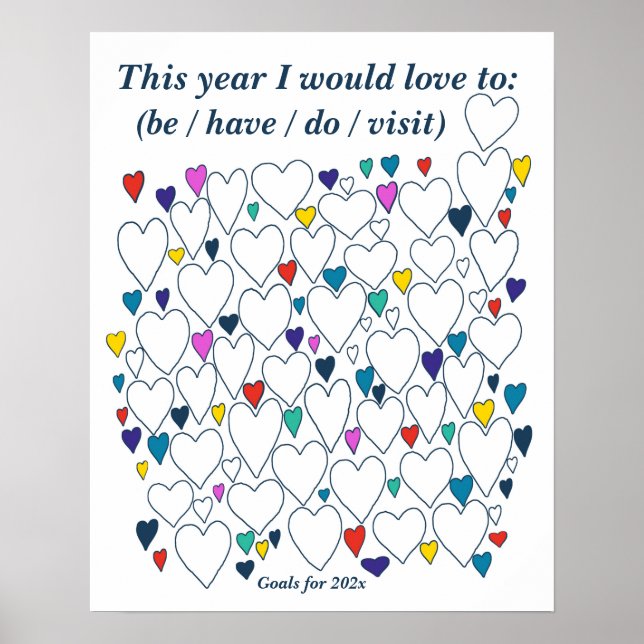 Motivational Goal Setting Bucket List Poster (Front)