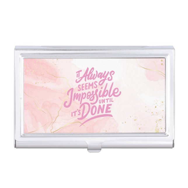 Motivational, goals and achievement  business card case (Front)