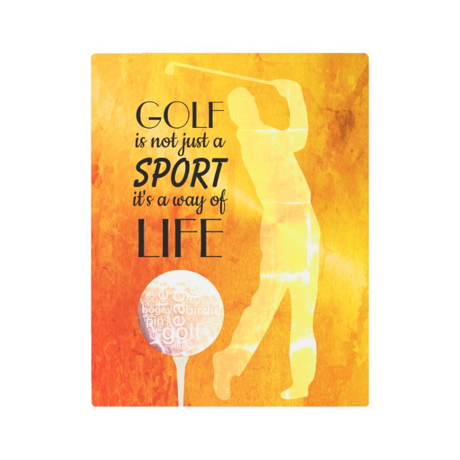 Motivational Golf Quote Metal Wall Art (Front)