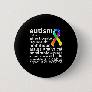 Motivational graphic inspirational words autism button