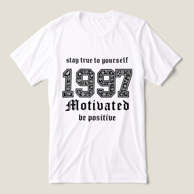 Motivational Graphic Tee – Stay True to Yourself (Design Front)
