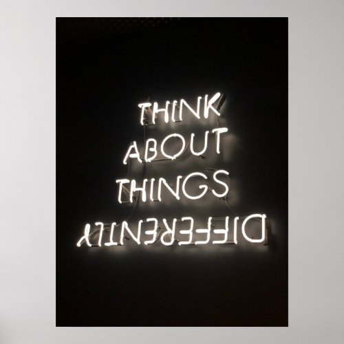 Motivational Graphics Thinking Differently White Poster