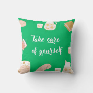 Motivational Green Throw Pillow Cover