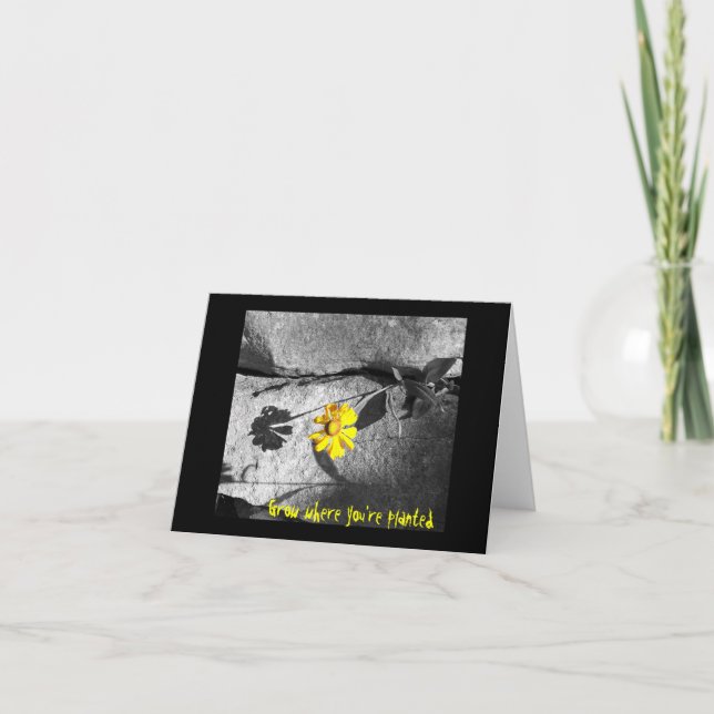 Motivational "Grow where you're planted" Note Card (Front)
