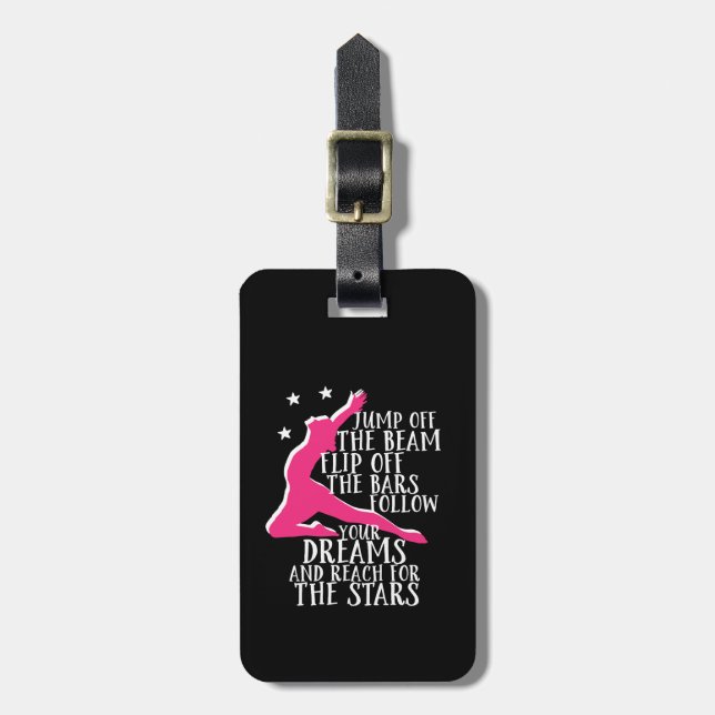 Motivational Gymnastics Quote Gymnast Athlete Luggage Tag (Front Vertical)