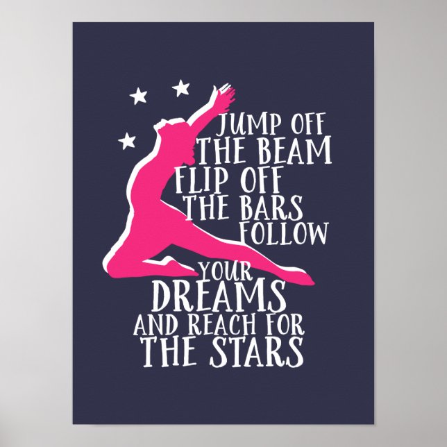 Motivational Gymnastics Quote Gymnast Athlete Poster (Front)