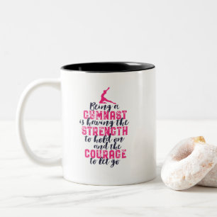 Motivational Gymnastics Quote Sports Girl Gymnast Two-Tone Coffee Mug