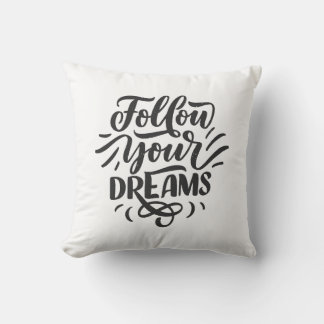 Motivational Hand-Lettered Design Throw Pillow
