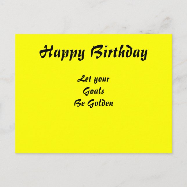 Motivational Happy birthday postcards (Front)