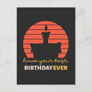 Motivational Happy birthday wishes with cake Postcard