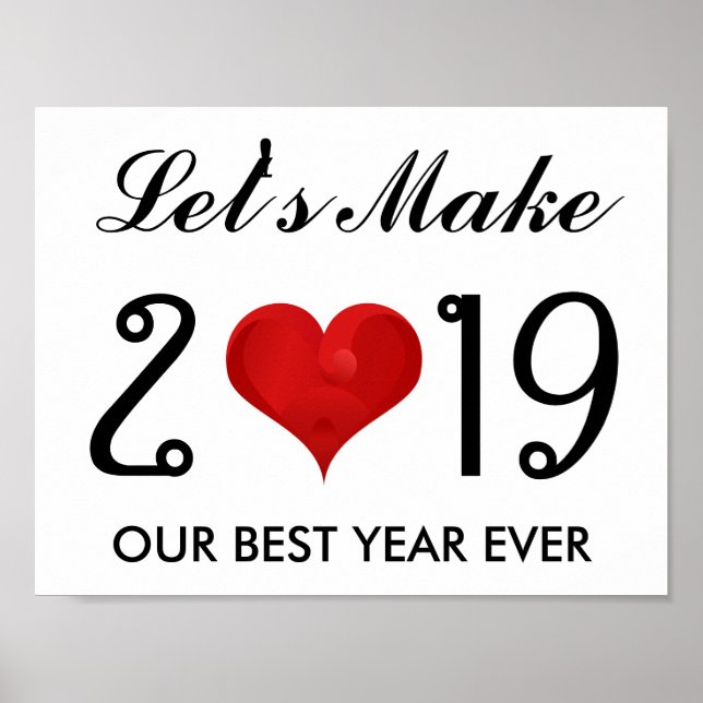 Motivational Happy New Year 2019 Best Year Ever Poster (Front)