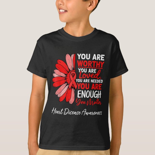 Motivational Heart Health Heart Disease Awareness  T-Shirt (Front)