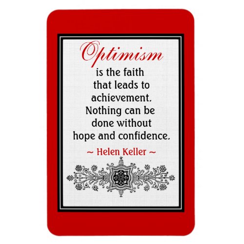 Motivational Helen Keller Quote Magnet Optimism