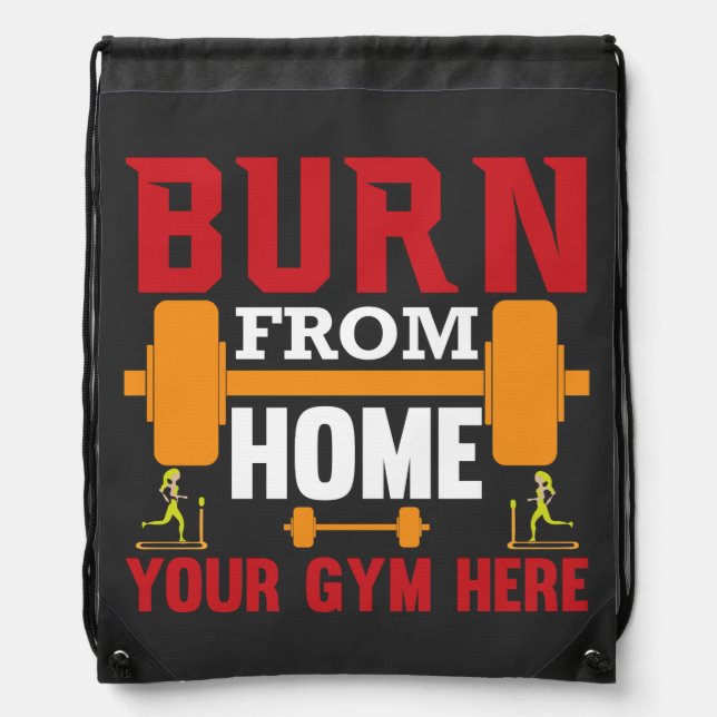 Motivational Home Gym Workout Drawstring Bag (Front)