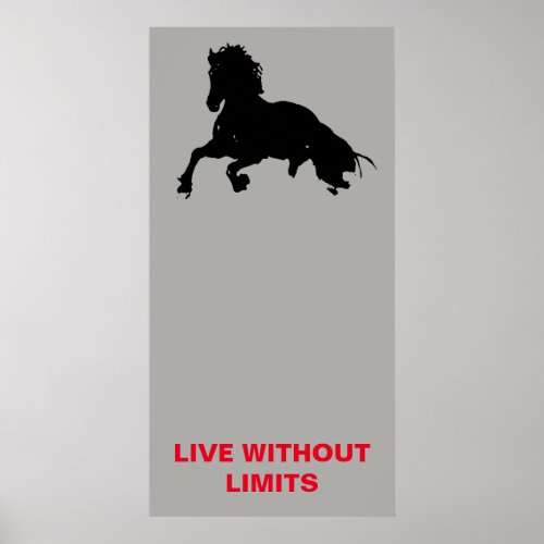 Motivational Horses Live Without Limits Pop Art Poster
