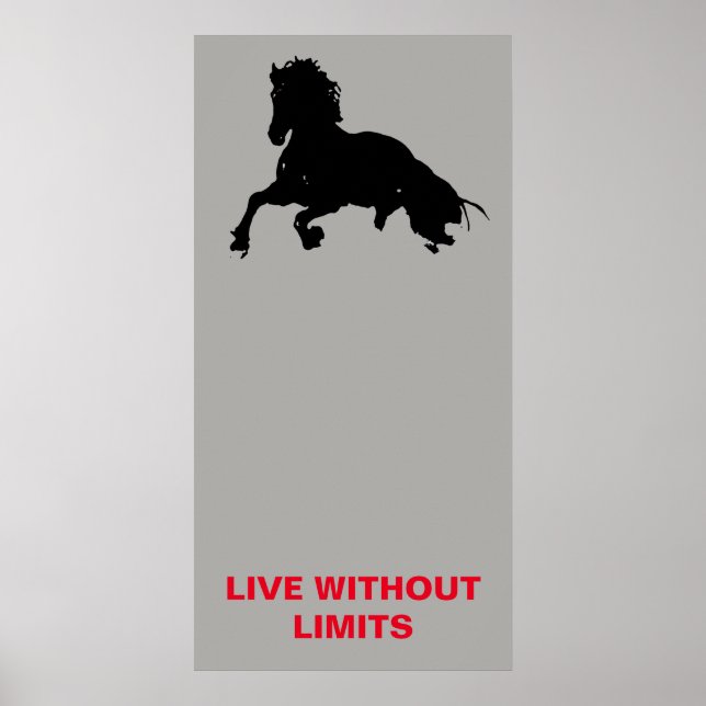 Motivational Horses Live Without Limits Pop Art Poster (Front)