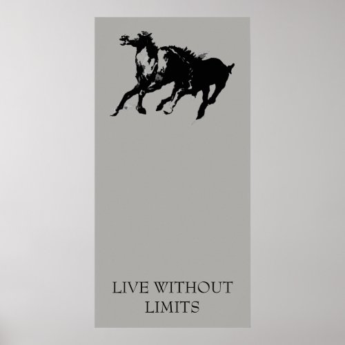 Motivational Horses Live Without Limits Poster