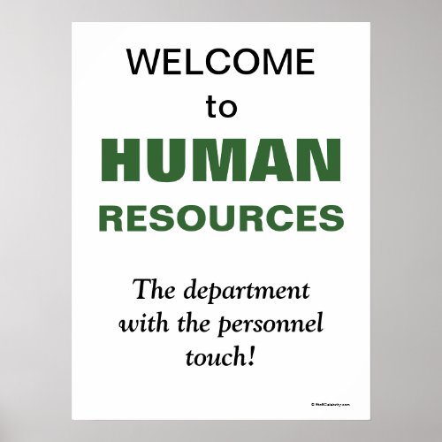 Motivational Human Resources Department Sign