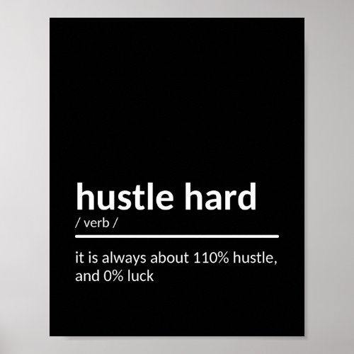 Motivational Hustle Hard Quote Poster