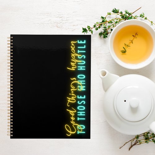 Motivational Hustle Quote Vertical Neon Planner