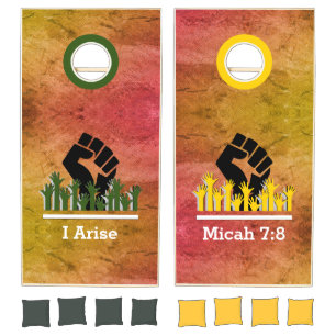 Motivational I ARISE Customizable Black History Cornhole Set