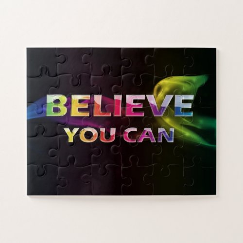 Motivational Inspirational Believe You Can Quote Jigsaw Puzzle