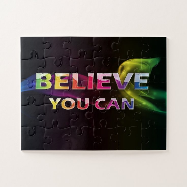Motivational Inspirational Believe You Can Quote Jigsaw Puzzle Zazzle