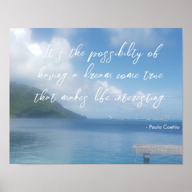 Motivational Inspirational Blue Ocean Quote Poster (Front)